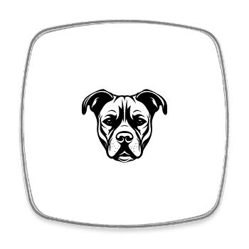 Staffordshire Bull Terrier Dog Head - Square fridge magnet - white - Front