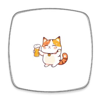 Fête de la bande dessinée de bière de chat - Magnet carré - blanc - Devant