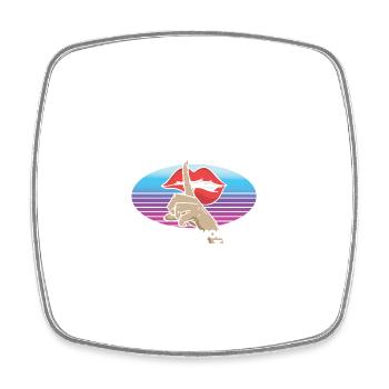 Bartender Knows More Than She Says Notices More - Square fridge magnet - white - Front