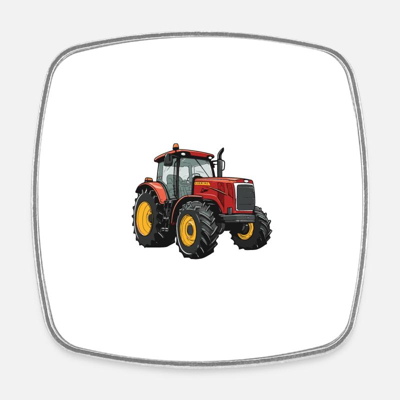 Traktor Symbol - Viereckiger Kühlschrankmagnet - Weiß