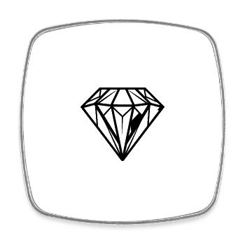 Diamant Edelstein Juwel - Viereckiger Kühlschrankmagnet - Weiß - Vorne