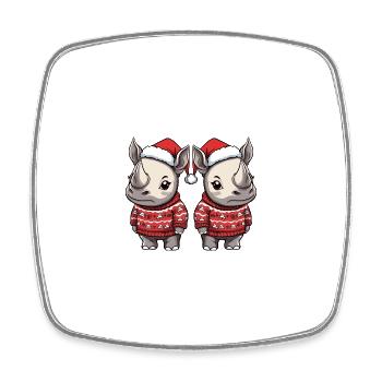 L’équipe de Noël de Rhino - Magnet carré - blanc - Devant