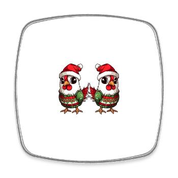 L’équipe de Noël du Coq - Magnet carré - blanc - Devant