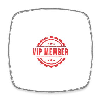 Vip Member Stempel - Viereckiger Kühlschrankmagnet - Weiß - Vorne