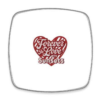 Forever In Love With Sunsets Heart Art - Square fridge magnet - white - Front