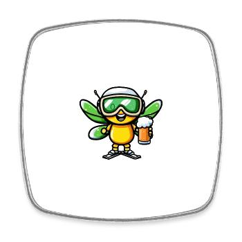 Dragonfly Ski Beer - Square fridge magnet - white - Front