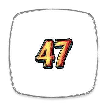 47 Number Comic - Square fridge magnet - white - Front