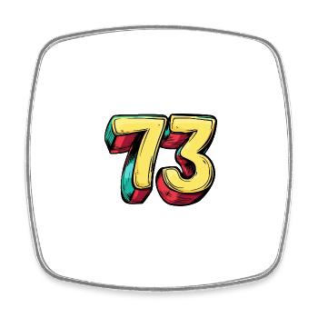 Bande dessinée à 73 numéros - Magnet carré - blanc - Devant
