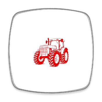 Traktor Symbol Farmer - Viereckiger Kühlschrankmagnet - Weiß - Vorne