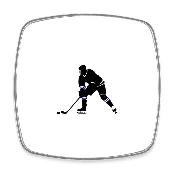Ice Hockey Spieler Symbol - Viereckiger Kühlschrankmagnet - Weiß - Vorne