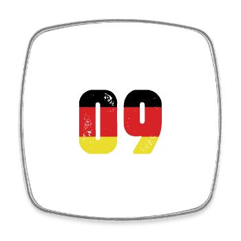 9 Numéro Jersey Allemagne - Magnet carré - blanc - Devant