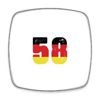 58 Zahl Trikot Deutschland - Viereckiger Kühlschrankmagnet - Weiß - Vorne