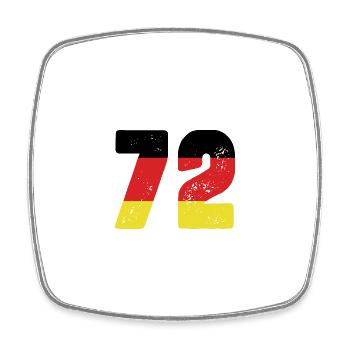 72 Numéro Jersey Allemagne - Magnet carré - blanc - Devant