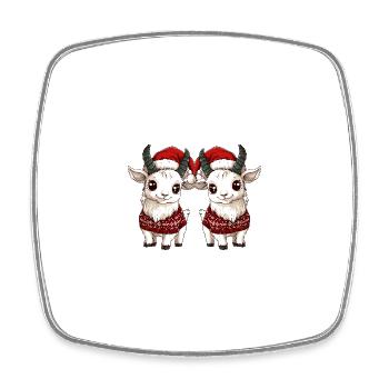 Équipe de Noël Mountain Goat - Magnet carré - blanc - Devant