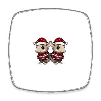 Armadillo Christmas Team - Square fridge magnet - white - Front
