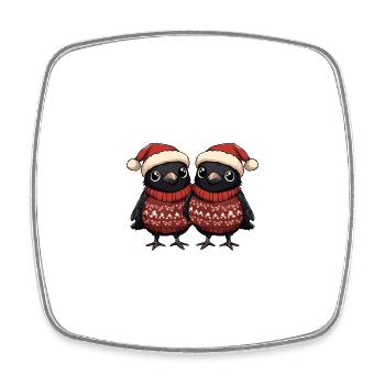 Rabe Krähe Weihnachten Team - Viereckiger Kühlschrankmagnet - Weiß - Vorne