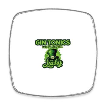 St. Patricks Day Gin Tonics sorgen für ein alltägliches Gefühl - Viereckiger Kühlschrankmagnet - Weiß - Vorne