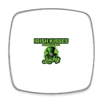 Irische Küsse sorgen jeden Tag für ein glückliches Gefühl St. Patricks - Viereckiger Kühlschrankmagnet - Weiß - Vorne