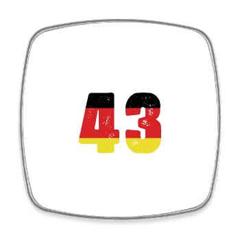43 Zahl Trikot Deutschland - Viereckiger Kühlschrankmagnet - Weiß - Vorne