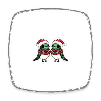 Équipe de Noël Colibri Oiseau - Magnet carré - blanc - Devant