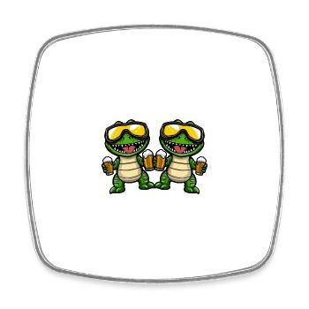 Alligator Ski Team Bier - Viereckiger Kühlschrankmagnet - Weiß - Vorne