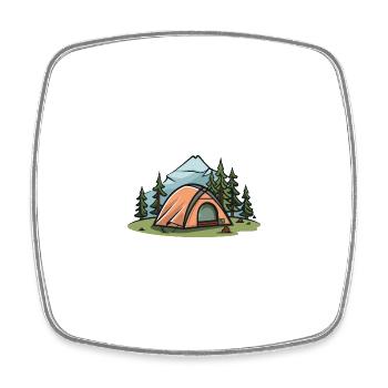 Camping Zelt - Viereckiger Kühlschrankmagnet - Weiß - Vorne