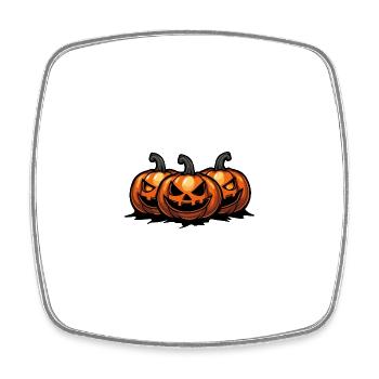 Citrouille Halloween - Magnet carré - blanc - Devant