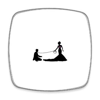 Hochzeit Brautpaar Leine - Viereckiger Kühlschrankmagnet - Weiß - Vorne