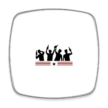 Junggesellenabschied Party Gruppe - Viereckiger Kühlschrankmagnet - Weiß - Vorne