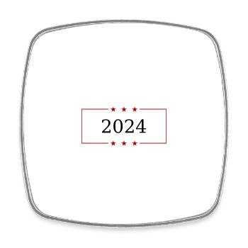 2024 year - Square fridge magnet - white - Front