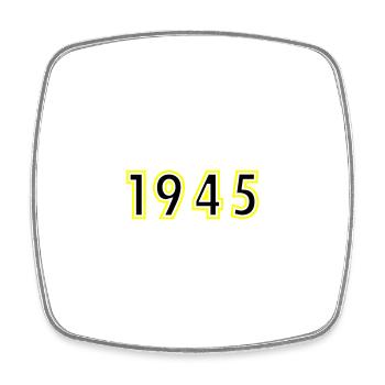 1945 Année Anniversaire - Magnet carré - blanc - Devant