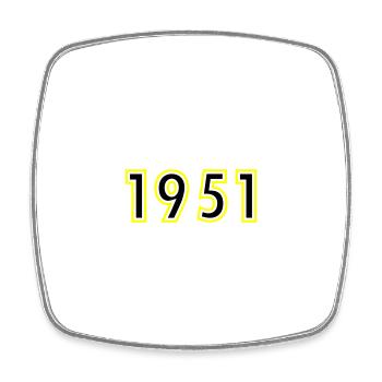 1951 Year Birthday - Square fridge magnet - white - Front