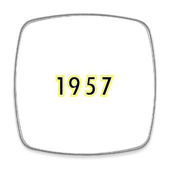 1957 Year Birthday - Square fridge magnet - white - Front