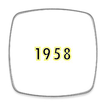 1958 Year Birthday - Square fridge magnet - white - Front