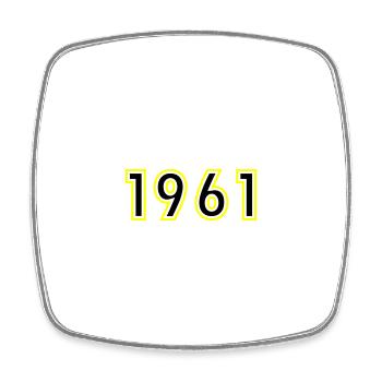 1961 Year Birthday - Square fridge magnet - white - Front