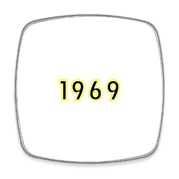 1969 Jahr Geburtstag - Viereckiger Kühlschrankmagnet - Weiß - Vorne