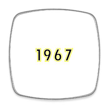 1967 Jahr Geburtstag - Viereckiger Kühlschrankmagnet - Weiß - Vorne