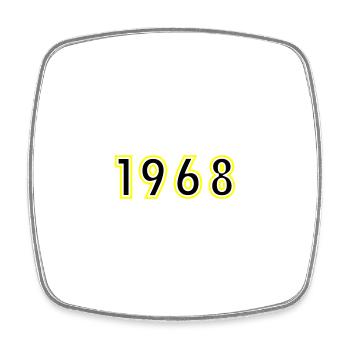 1968 Jahr Geburtstag - Viereckiger Kühlschrankmagnet - Weiß - Vorne