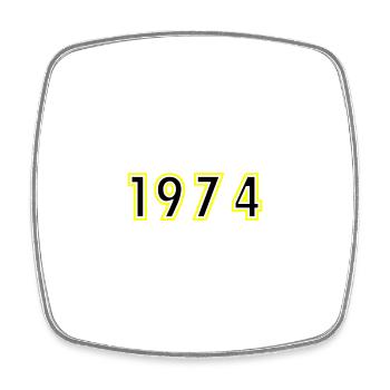 1974 Year Birthday - Square fridge magnet - white - Front