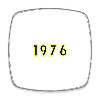 1976 Year Birthday - Square fridge magnet - white - Front