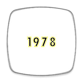 1978 Jahr Geburtstag - Viereckiger Kühlschrankmagnet - Weiß - Vorne