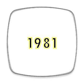 1981 Jahr Geburtstag - Viereckiger Kühlschrankmagnet - Weiß - Vorne