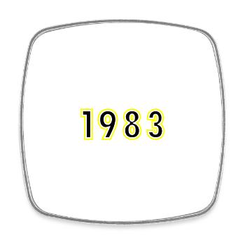 1983 Year Birthday - Square fridge magnet - white - Front