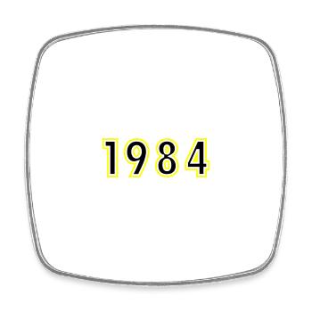 1984 Année Anniversaire - Magnet carré - blanc - Devant