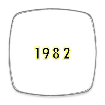 1982 Jahr Geburtstag - Viereckiger Kühlschrankmagnet - Weiß - Vorne