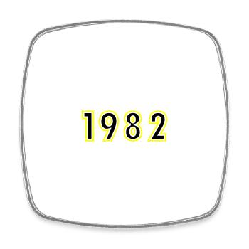 1982 Jahr Geburtstag - Viereckiger Kühlschrankmagnet - Weiß - Vorne