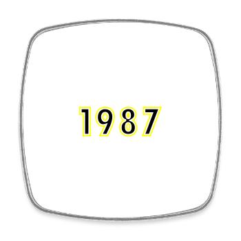 1987 Year Birthday - Square fridge magnet - white - Front