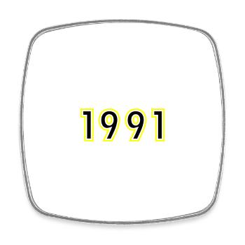 1991 Year Birthday - Square fridge magnet - white - Front