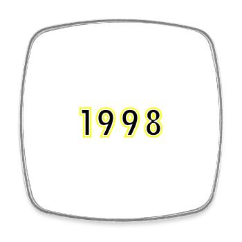 1998 Year Birthday - Square fridge magnet - white - Front