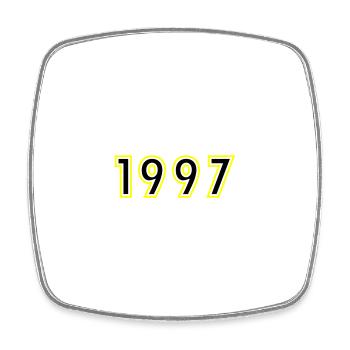 1997 Jahr Geburtstag - Viereckiger Kühlschrankmagnet - Weiß - Vorne